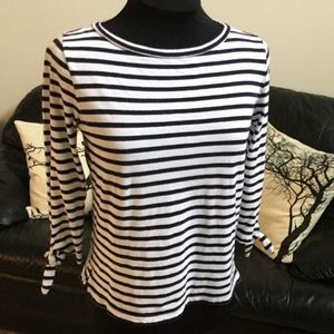 J. Crew Striped Top with Sleeve Ties